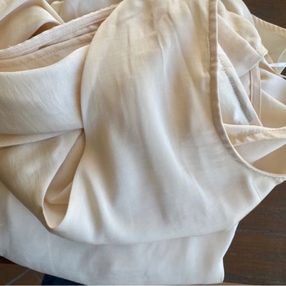 Monroe & Main Silky Pleated Cream Blouse EUC | S - Picture 4 of 7